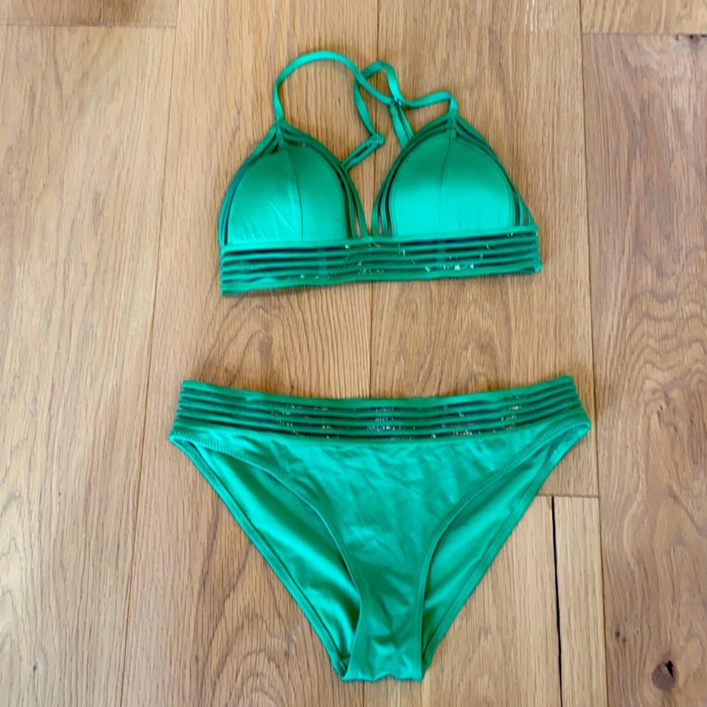 H&M green bikini small  6 8